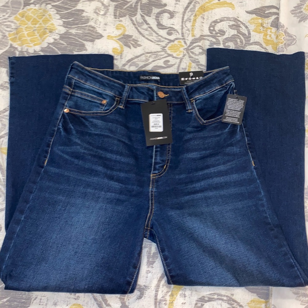 Fashion Nova Cut Short Crop Jeans